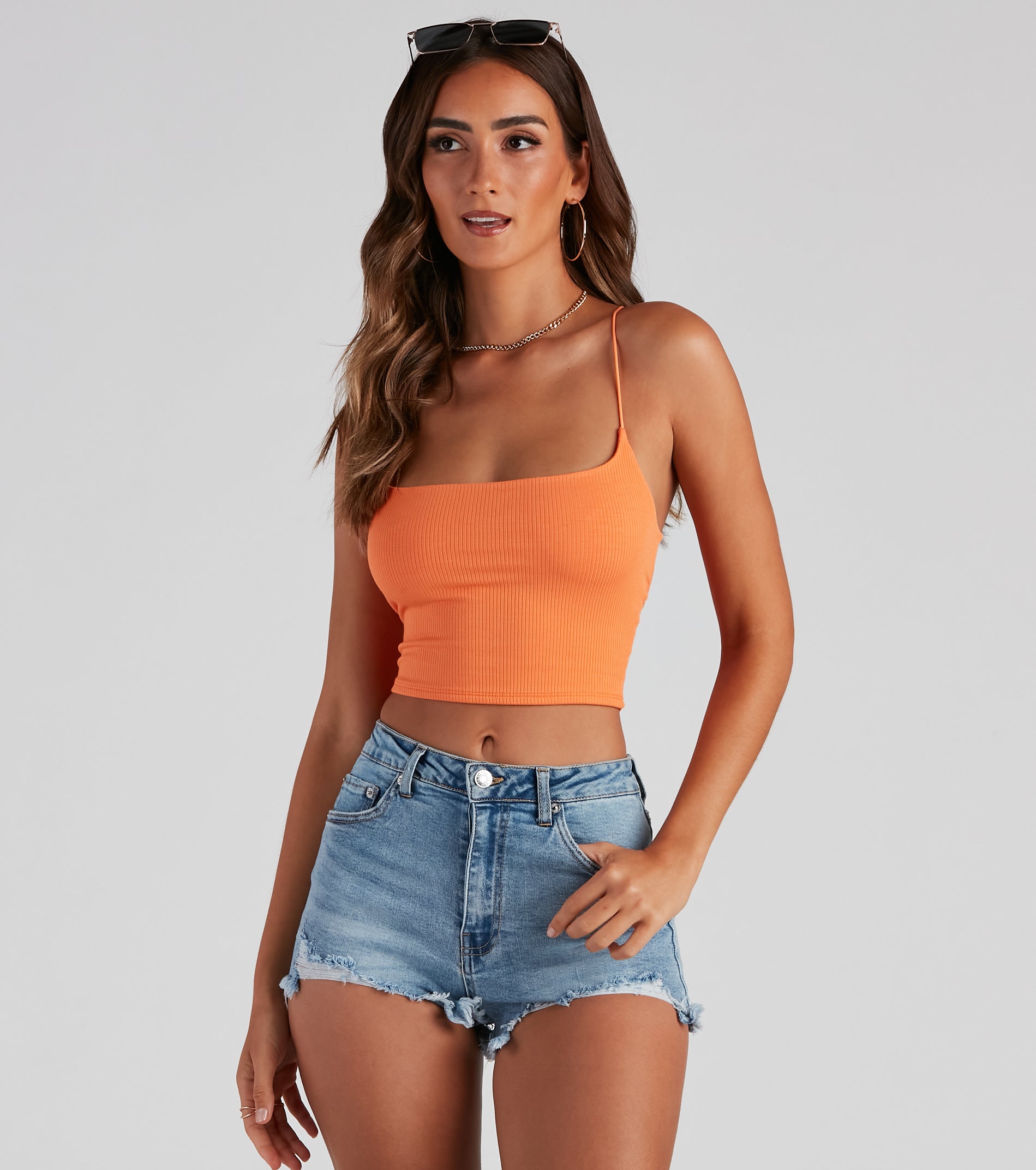 The One Ribbed Knit Crop Tank