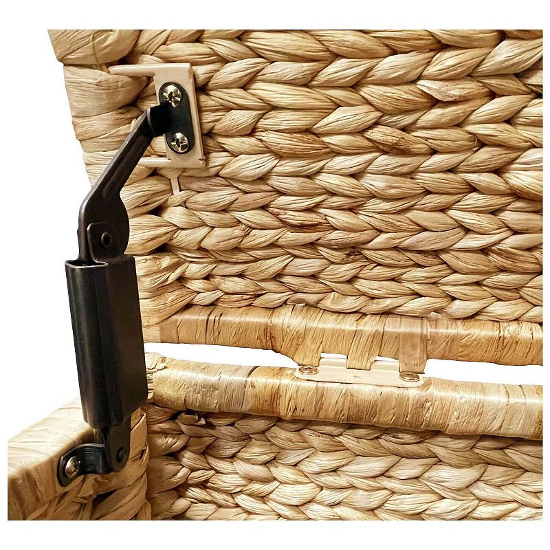 eHemco Water Hyacinth Wicker Storage Trunk with Metal Frame