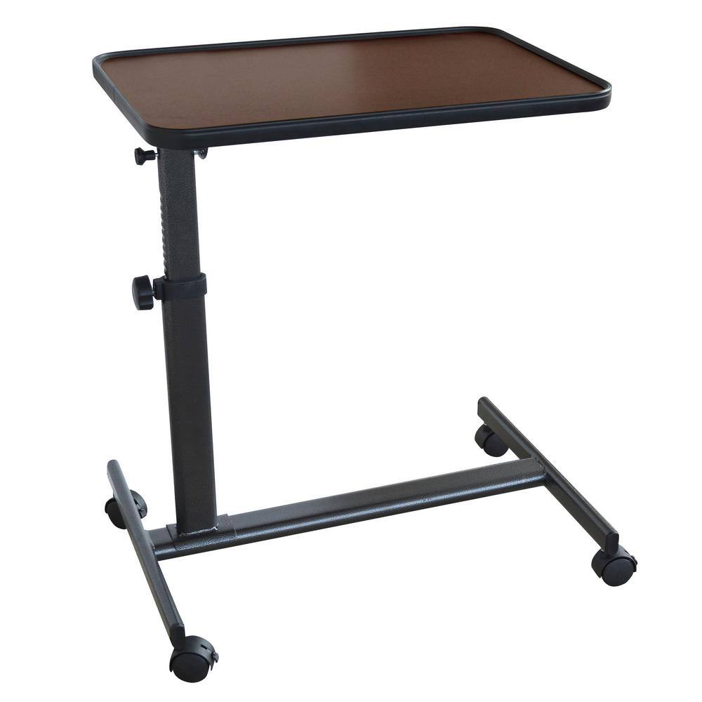 AmeriHome 24 in. x 16 in. Adjustable Height Rolling Over Bed Table 807004