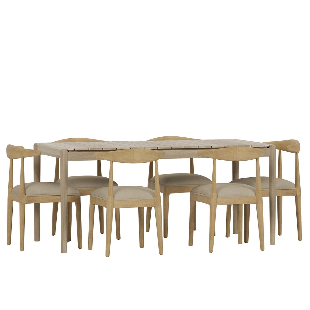 Helke Acacia Wood 7 Piece Dining Set by Christopher Knight Home