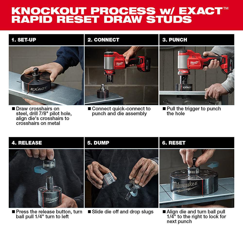 Milwaukee M18 FORCE LOGIC 10-Ton Knockout Tool 1/2 in. to 2 in. Kit 2676-22 from Milwaukee