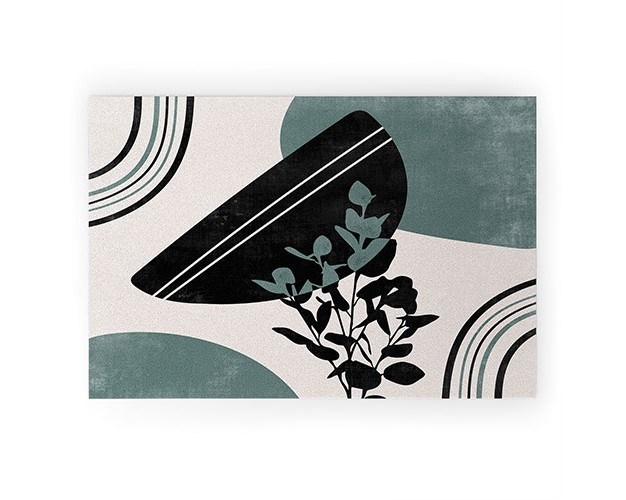 Heather Dutton Eucalyptus Boho Botanical Looped Vinyl Welcome Mat Society6