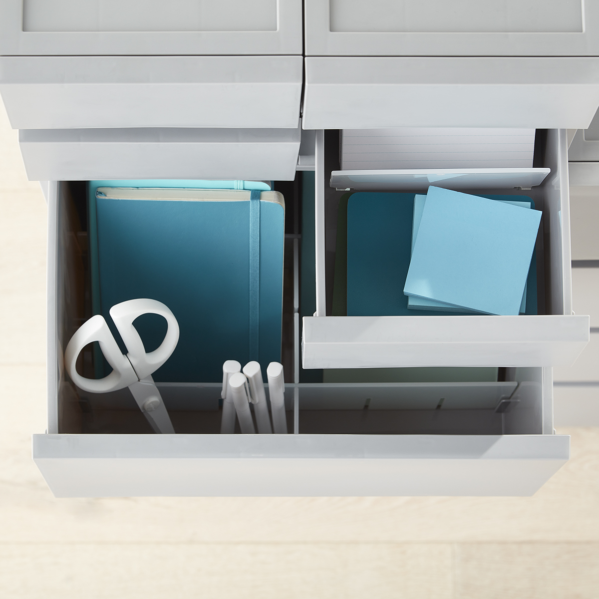 Grey Opaque Modular Stackable Drawers