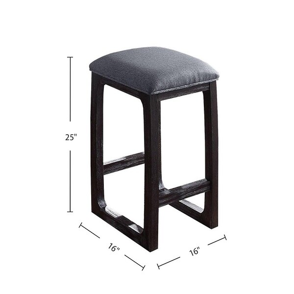 Fabric Counter Height Stool in Grey and Weathered Espresso Finish