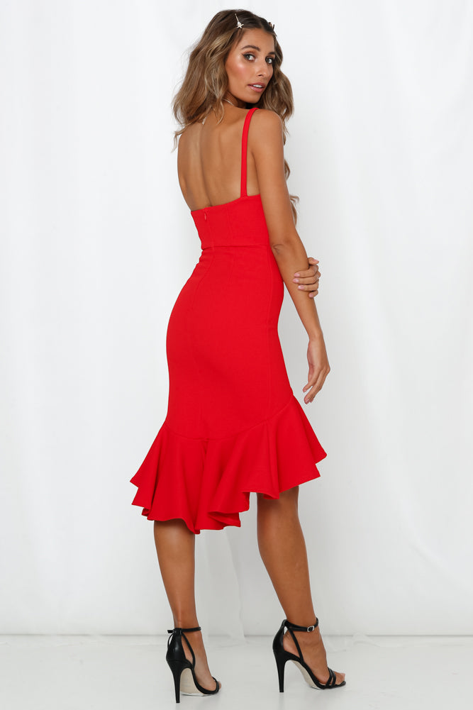 Hard To Be Cool Midi Dress Red