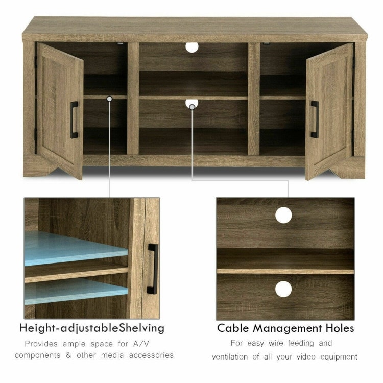 Rustic TV Stand Entertainment Center Storage Cabinet   58\