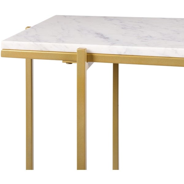 Riaz Genuine Marble and Metal Console Table - 30