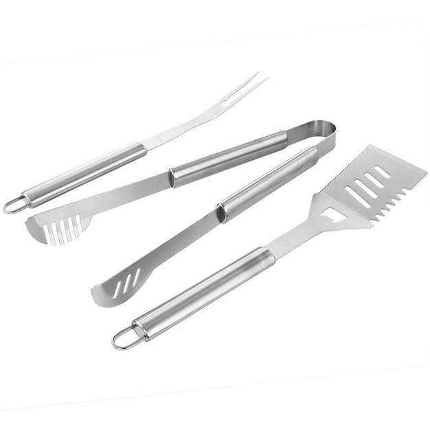 Oster Baldwin 3 Piece Stainless Steel Barbecue Tool Set In Silver