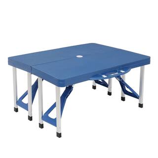 Cisvio Outdoor Siamese Plastic Folding Tables and Chairs-Plastic PS Thickening D0102HP3QDU