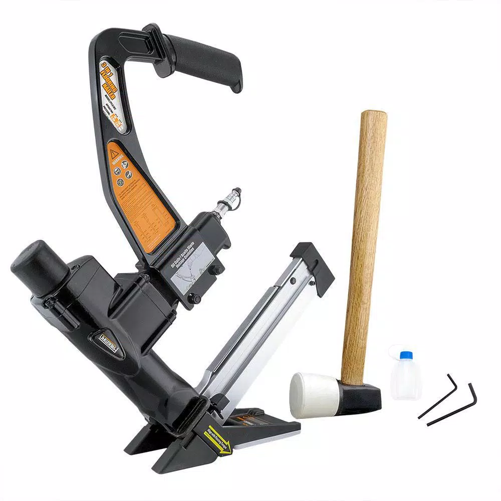 Freeman Ultimate Pneumatic Flooring Nailer Kit with Fasteners (2-Piece) and#8211; XDC Depot