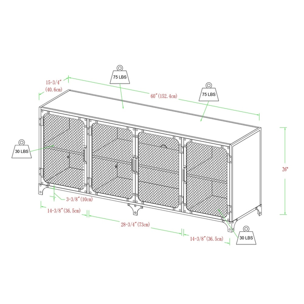 Middlebrook Pierpont 60 inch Industrial TV Stand