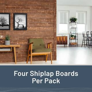 UFP-Edge 1 in. x 6 in. x 8 ft. Charred Wood Canyon Brown Pine Shiplap Board (4-Pack) 311335