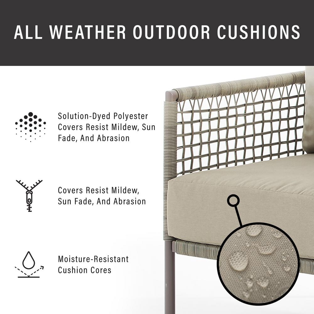 CROSLEY FURNITURE Cali Bay Light Brown Wicker Outdoor Couch with Taupe Cushions KO70270LB-TE