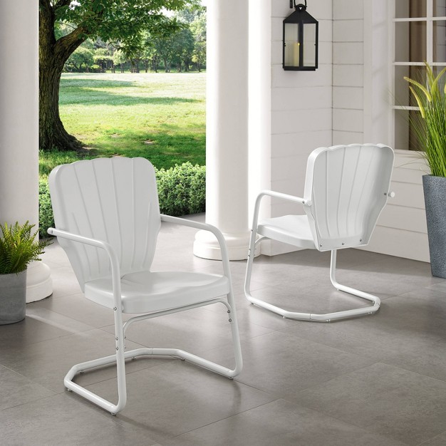 Ridgeland 2pk Outdoor Chairs White Crosley