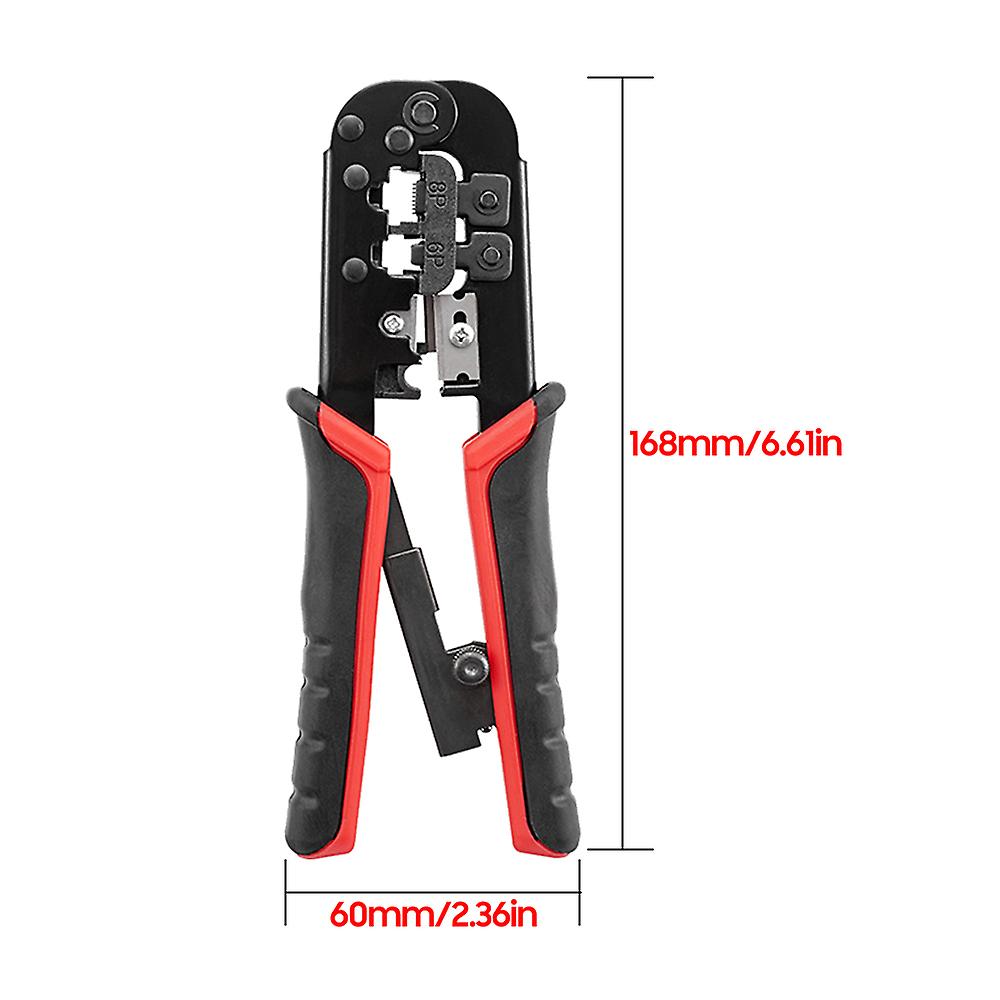 Ratcheting Crimping Tool 3 In 1 Multifunction Wire Crimpers Stripper Cutter， 8p 6p Network Line Telephone Wire Crimping Cable Stripping Cutting Electr