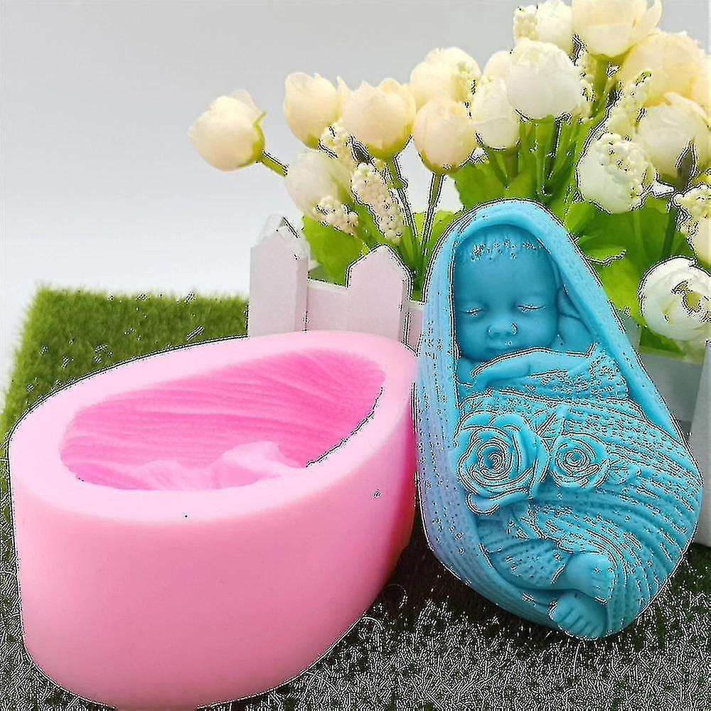 2pcs Baby Design Soap Silicone Molds Cake Mold Gypsum Wax Resin Crafts Silicon Mold(random Color)