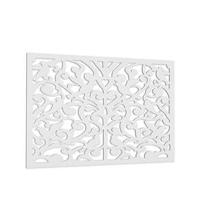 Acurio Latticeworks Ginger Dove Landscape 32 in. x 4 ft. White Vinyl Decorative Screen Panel 3248PVCW-GND