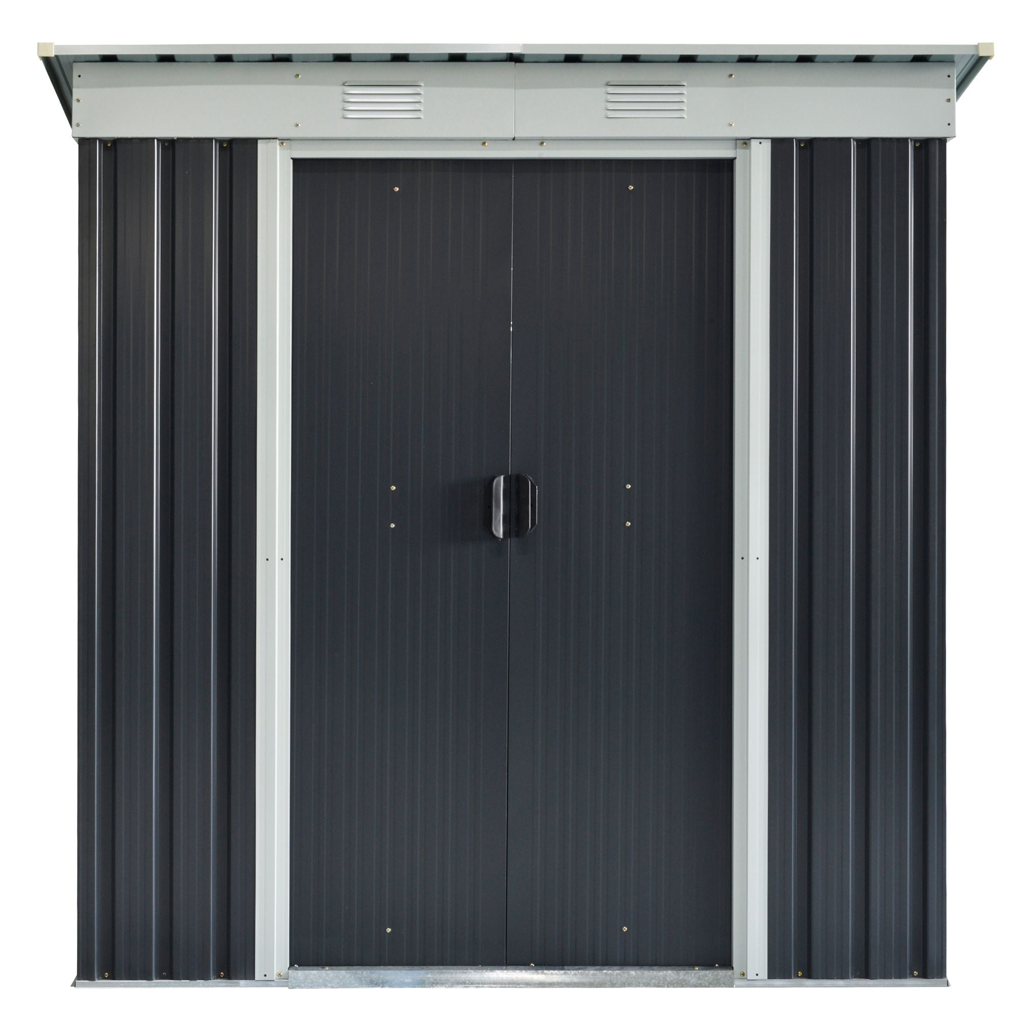 Tomshoo 6' x 4' Outdoor Backyard Garden Tool Storage House Shed with 2 Air Vents Sturdy Steel Frame Lockable Door