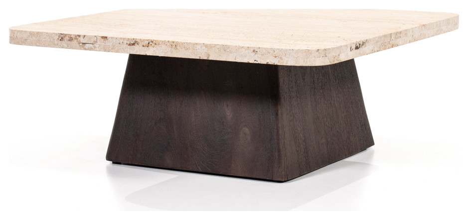 Travertine Top Coffee Table  Eleonora Travis   Transitional   Coffee Tables   by Oroa   Distinctive Furniture  Houzz