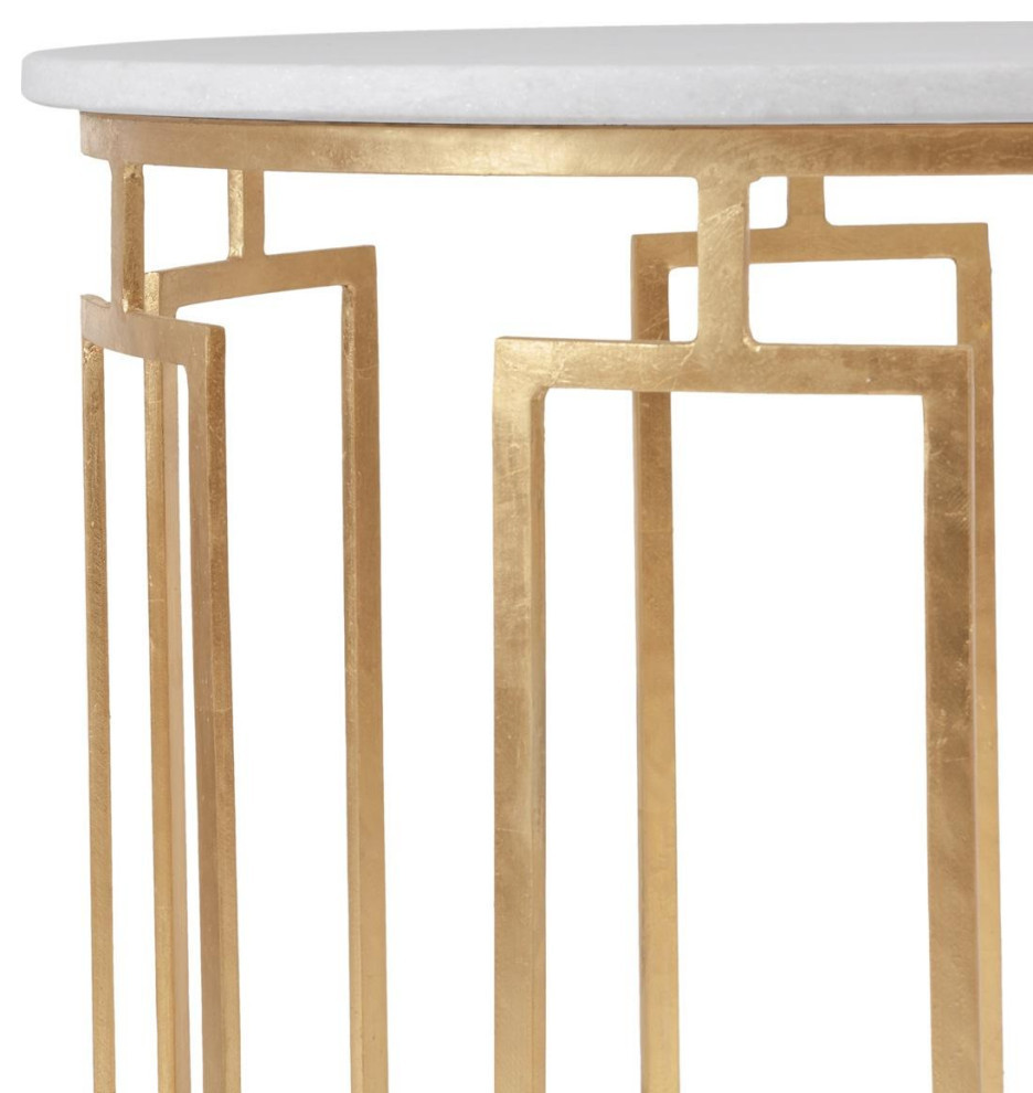 Legend White Marble Accent Table   Contemporary   Side Tables And End Tables   by Rustic Home Furniture Deco  Houzz