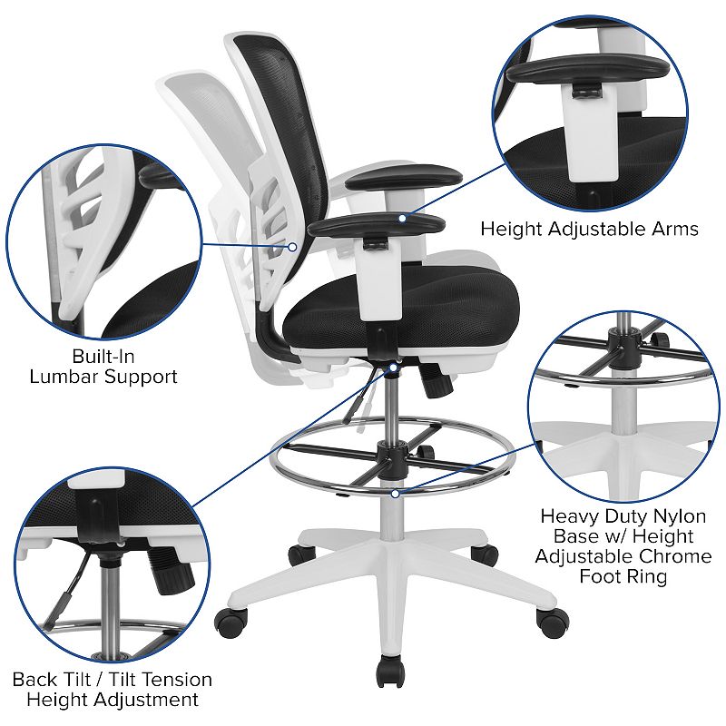 Flash Furniture Tyler Ergonomic Drafting Desk Chair