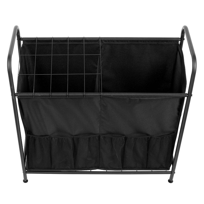 mDesign Sports Equipment Organizer Bin Rack with Front Pockets