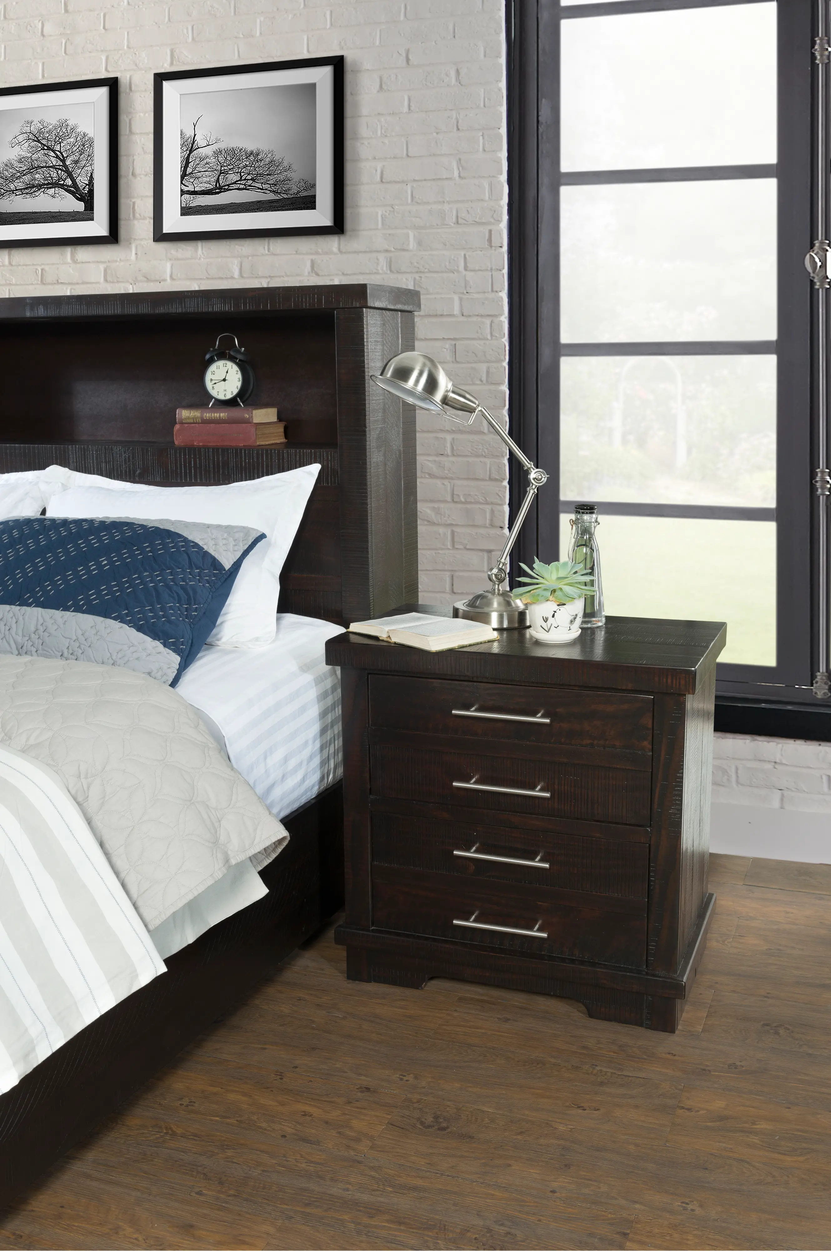 Waterfront Espresso Brown Nightstand