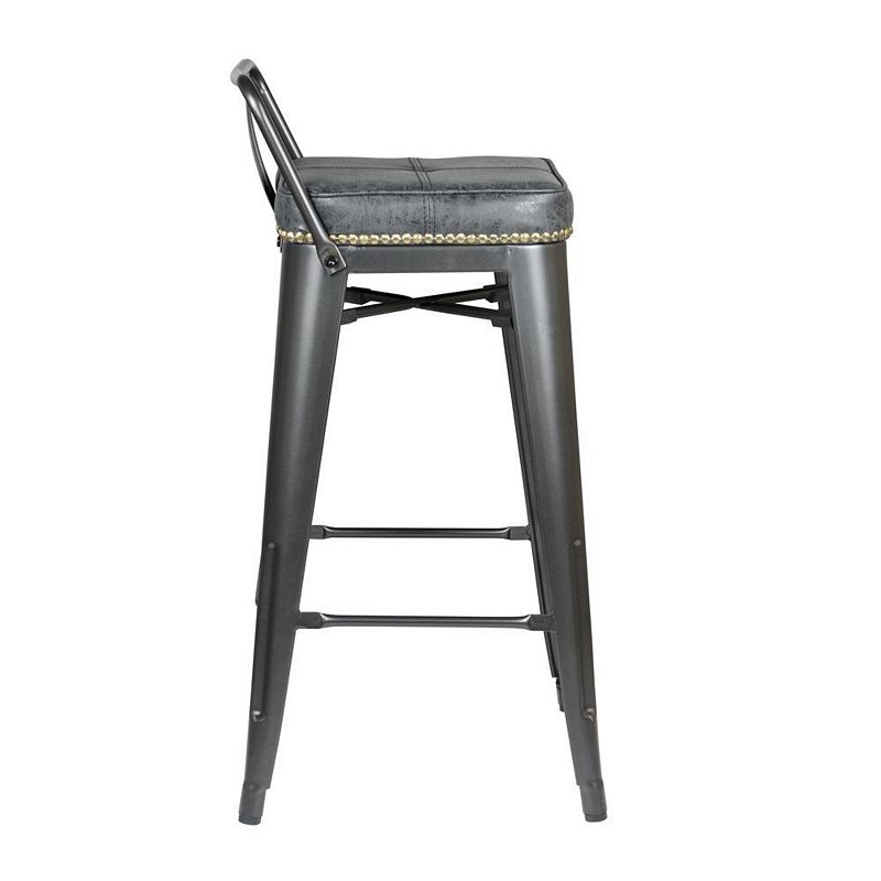 New Pacific Direct Metropolis PU Leather Low Back Counter Stool， (Set of 4)