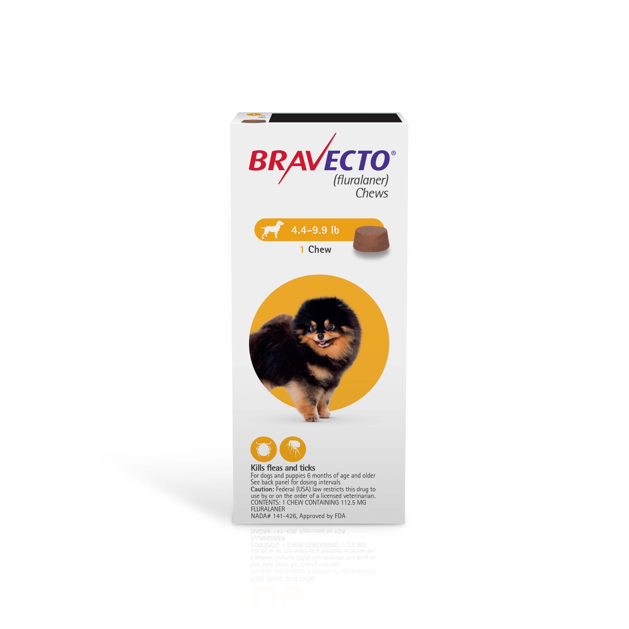 BRAVECTO Chews for Dogs 4.4-9.9 lbs， 3 Month Supply