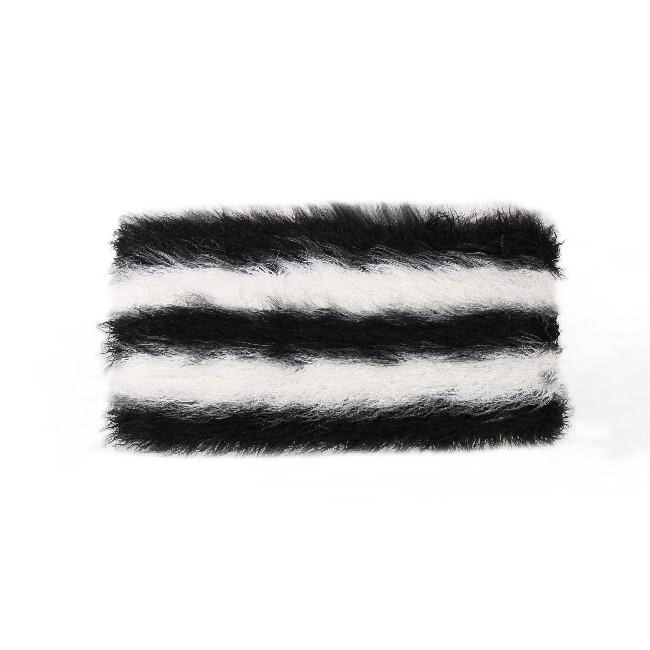 Louise Faux Fur Bench with Hairpin Legs