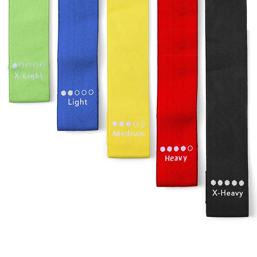 5 Pcs Resistance Loop Bands With Storage Bag For Yoga Home Gym Exercises Training