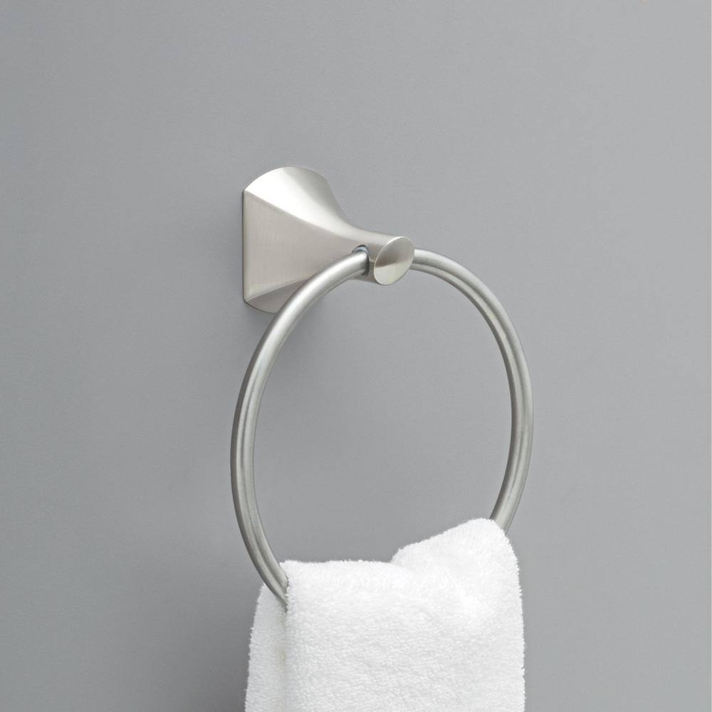 Delta Pierce Towel Ring in SpotShield Brushed Nickel PRC46-BN