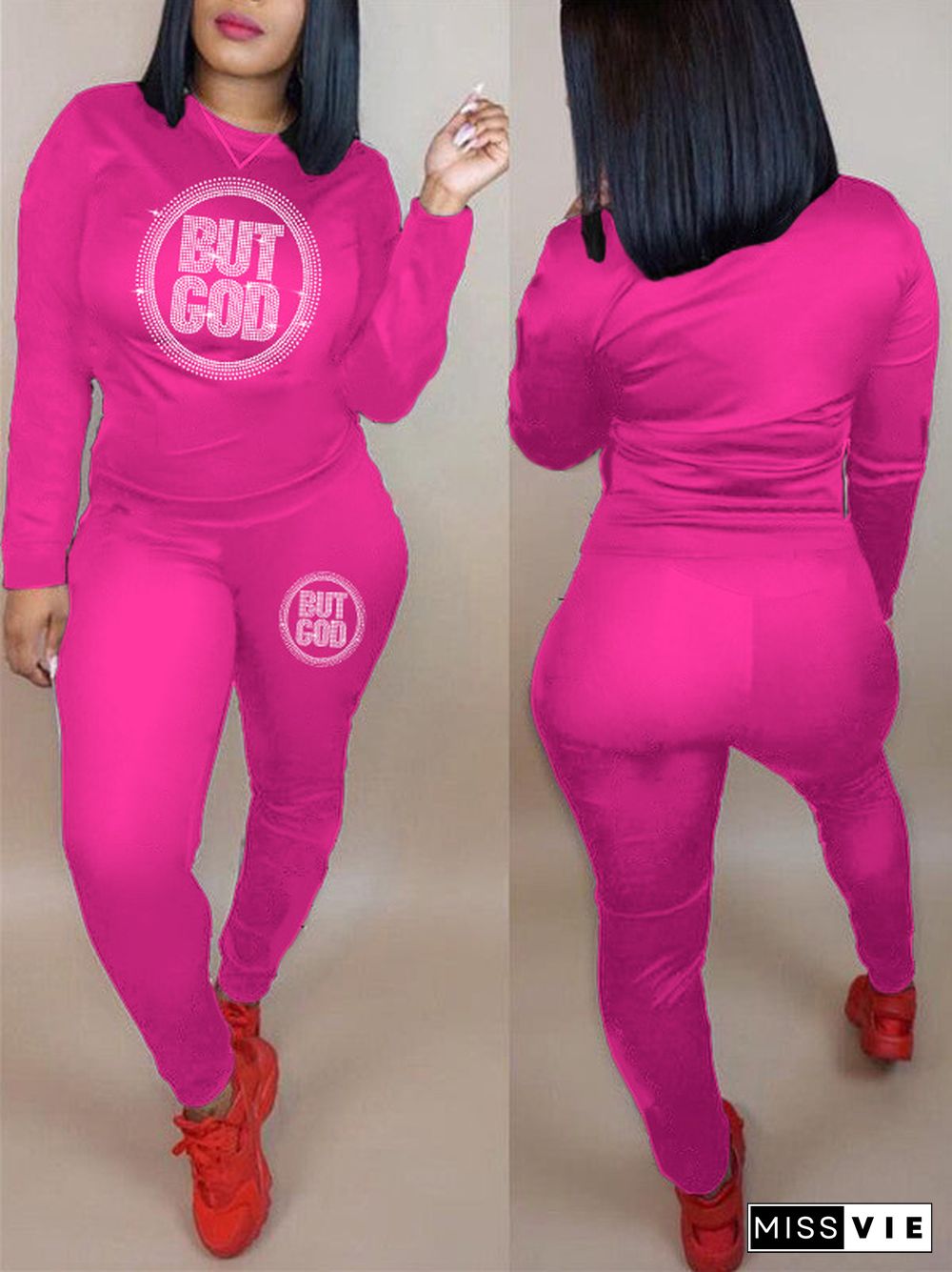 Plus Size Long Sleeve Tops Jogging Pants Tracksuit