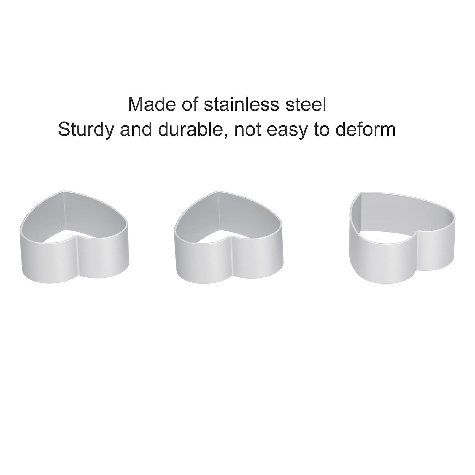 10 Pcs Heart Shape Cookie Cutter Set， Stainless Steel Moon Cake Press Stamp Molds Diy Baking For Valentine's Day Present For Fondant， Biscuit[heart ]