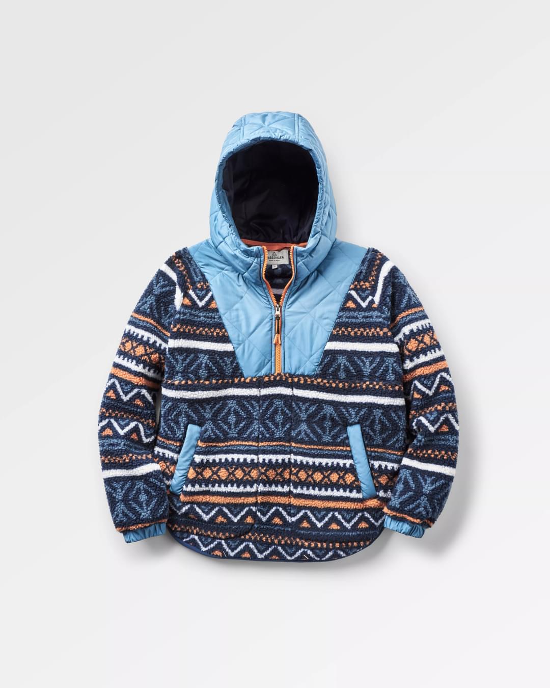 Beaumont Recycled Sherpa Hooded Fleece - Homespun Stripe Navy