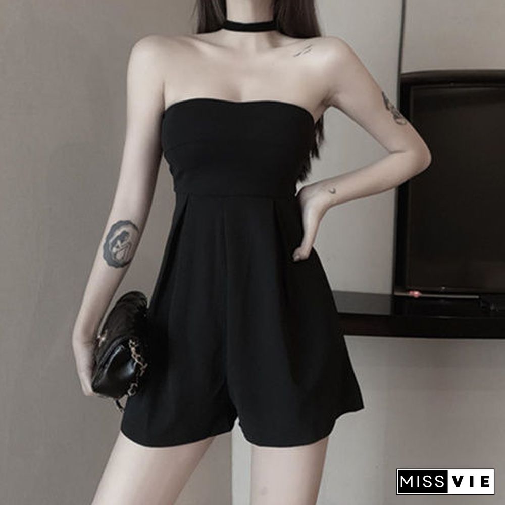 Sexy Rompers Women Retro Temperament Solid Night Party Club Holiday Classic Classy Fashionable Ropa Female Ins New Chic Simple