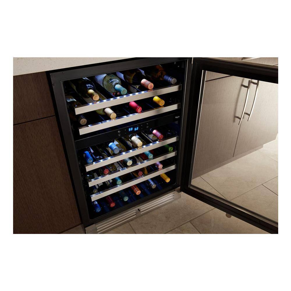 Whirlpool 46-Bottle Undercounter Wine Center in Stainless Steel WUW55X24HS