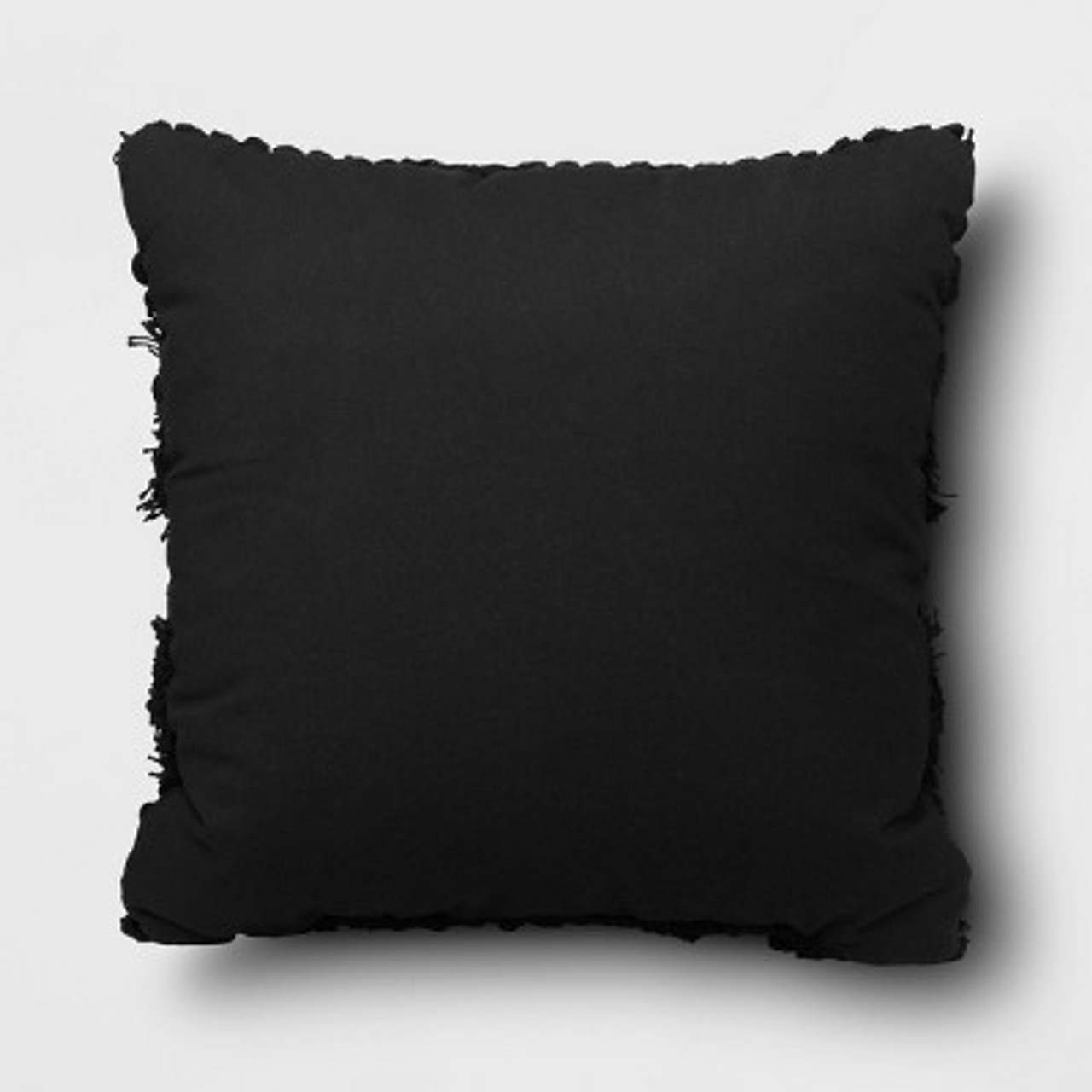 Tufted and Braided Striped Square Throw Pillow Charcoal - Threshold™