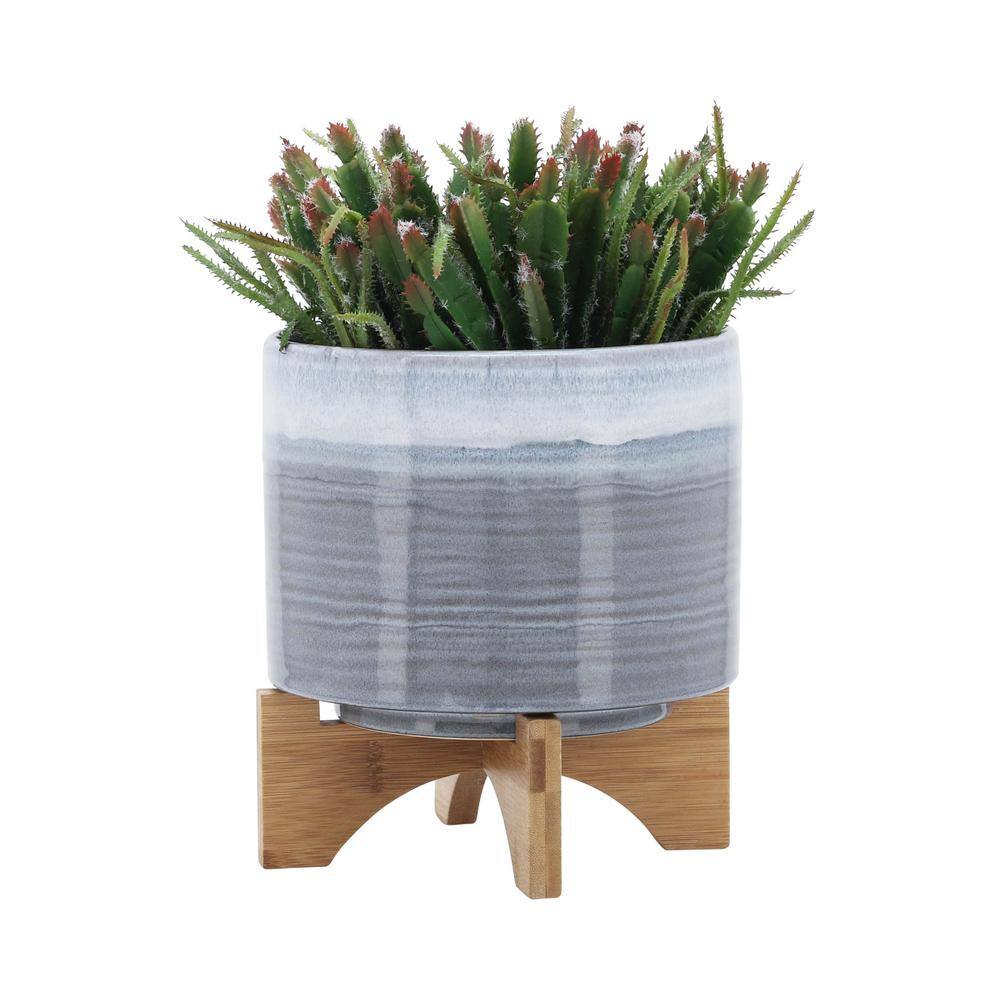 8 in. L x 8 in. W x 10 in. H Blue IndoorOutdoor Ceramic Planter Individual Pots XT-B079106800