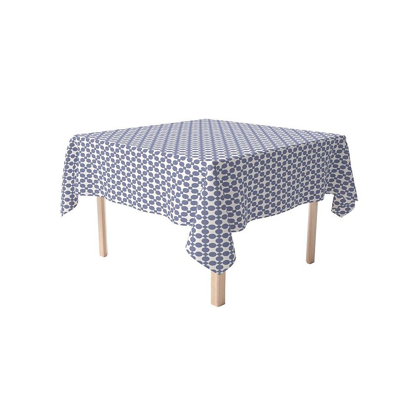 Square Tablecloth， 100% Cotton， 60x60， Blue Dot Design