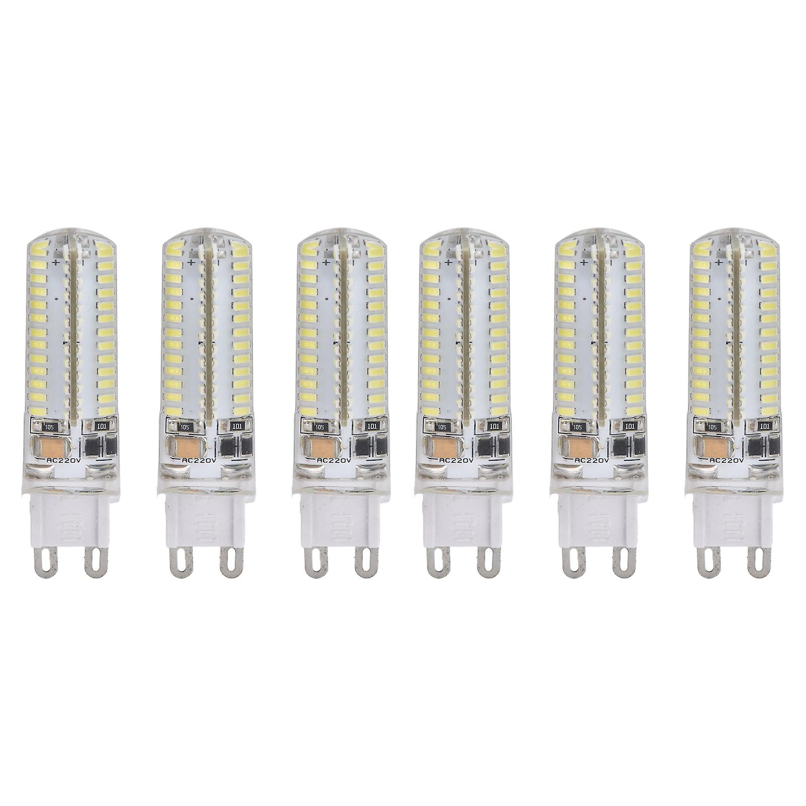 6pcs G9 Silicone Bulbs 5w 104led Light Bulb Ip45 Waterproof For Home Chandelier Wall Lamp 220vwhite Light