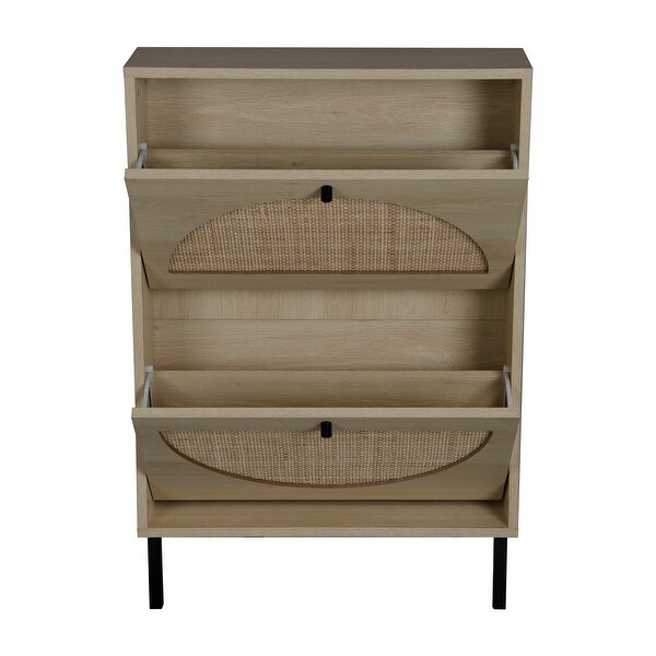 Rattan Shoe Organizer Shoe Storage Cabinet - - 35484468