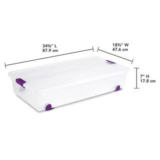 Sterilite 60 qt. ClearView Latch Lid Wheeled Underbed Storage Box (8-Pack) 8 x 17611704