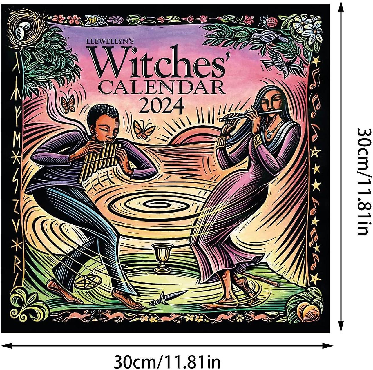 Witches Calendar 2023 | 12 Illustration Monthly Family Wall Art Calendar | Aesthetic Decorative Hanging Calendars For Home Decor