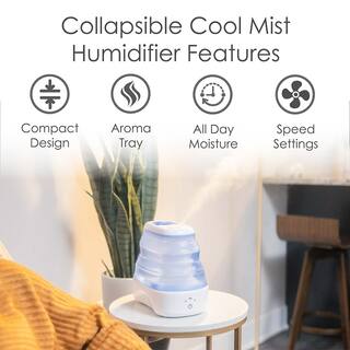 Crane 1 Gal. Cool Mist Collapsible Humidifier BlueWhite Top Fill for Medium Rooms Up to 500 sq. ft. EE-5958