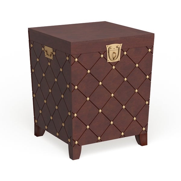 SEI Furniture Liatris Nailhead Espresso End Table Trunk