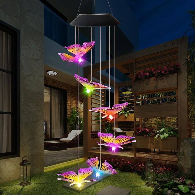 Solar Colorful Color Changing Garden Wind Chime Light Led