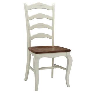 HOMESTYLES French Countryside Rubbed White Oak Dining Chair (Set of 2) 5518-802