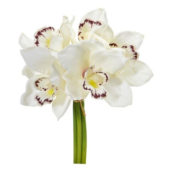 9 Cymbidium Orchid Artificial Flower Bundle (Set of 6)