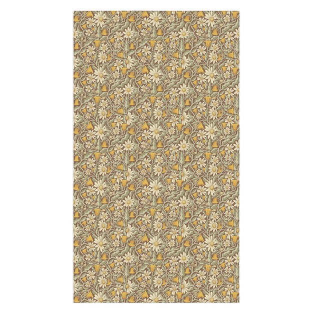 Sewzinski Retro Flowers On Brown Tablecloth Deny Designs